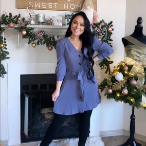 Button up flared dress